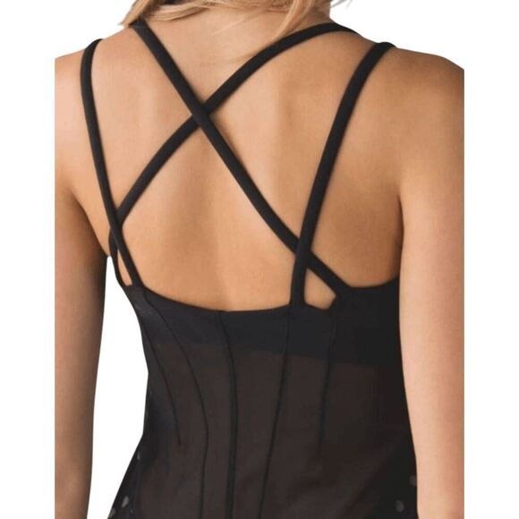 LULULEMON ATHLETICA Exquisite Tank in Ghost Dot Black Slate/Black Size 4 - Picture 2 of 4
